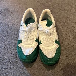 White and Green Zara gym shoes